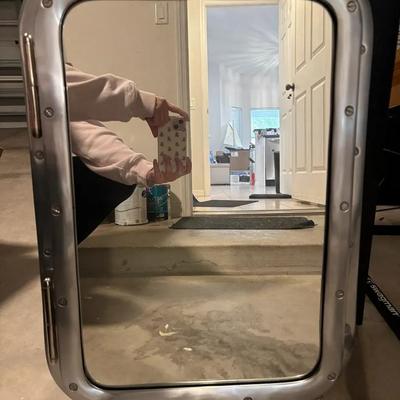 Industrial Nautical-Style Metal Framed Bathroom  Mirror