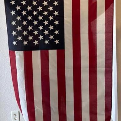 American Flag with Wooden Pole & Finial – Wall or Display Flag 