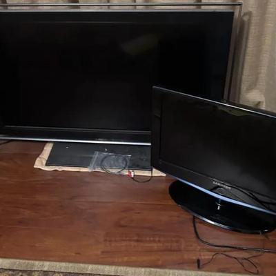 Pair of Flat-Screen Televisions Including Sony and Samsung