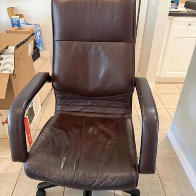  Brown Faux Leather Office Chair