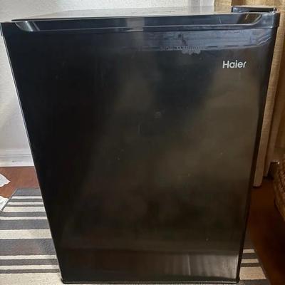 Haier Black Compact Mini Refrigerator with Freezer Compartment