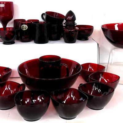 Ruby Red Glassware Set #2