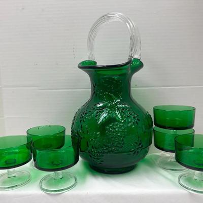 Vintage Emerald Green Grape Harvest Set