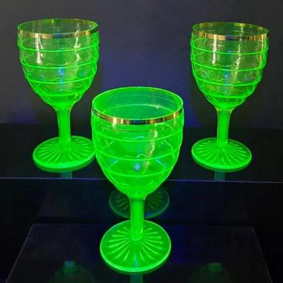 "Anchor Hocking" Depression Glass Water Goblets 