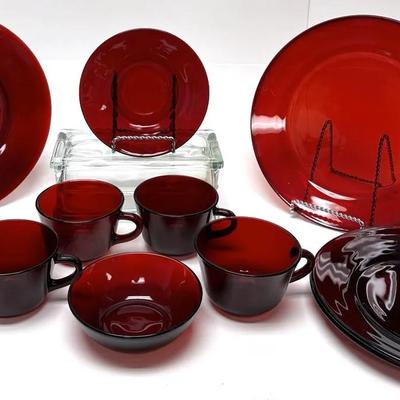 Ruby Red Dinnerware Set 