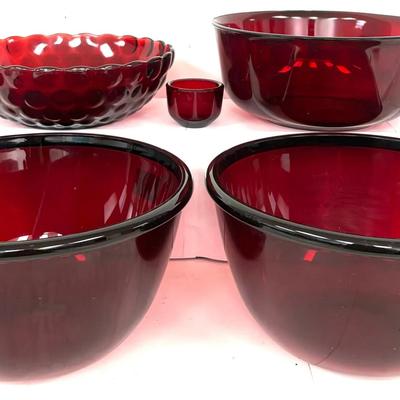 Ruby Red Glass Bowls #2