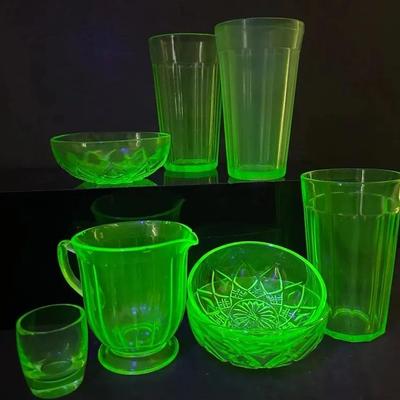 Uranium Glass Collection “Hazel Atlas” and “ Anchor Hocking”