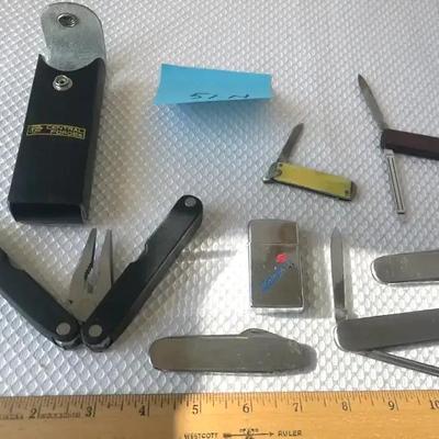 Vintage Zippo Lighter, Pocket Knives And Multi-tool