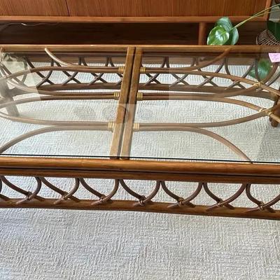 Vintage Rattan Coffee Table