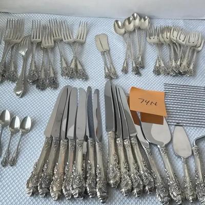 Sterling Silver Flatware Service For 12+ Wallace "Sir Christopher" Pattern