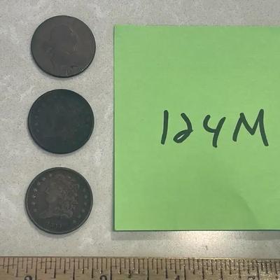 3 United States Half Cent Coins From 1807, 1832, 1835