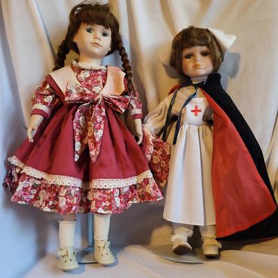Heritage Mint Collection Stephanie & Nurse Porcelain Dolls