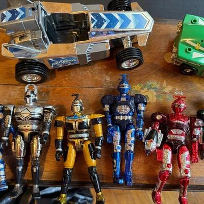 6 Vintage Beetleborgs, 1  Power Ranger, 2 Power Ranger Vehicles