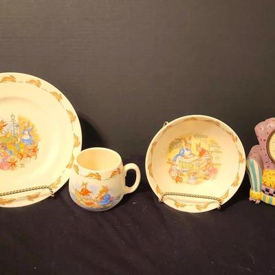 Royal Doughton Bunnykins Place Setting, Milson & Louis Clock