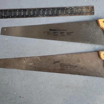 (2) 24" Hand Saws & Corner Square