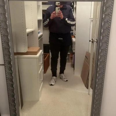 Large Beveled Mirror W/Ornate Frame