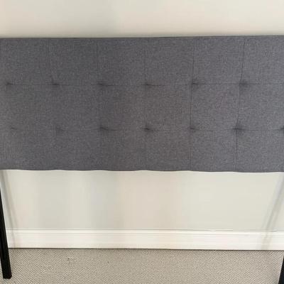 Grey Upholstered Full Bed Headboard 