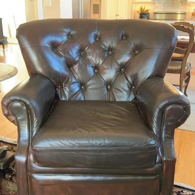 Pottery Barn Brown Leather Chair