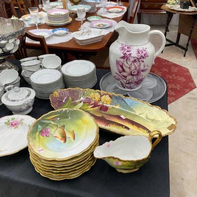 Sale Photo Thumbnail #12: Hand painted Limoges 1920s