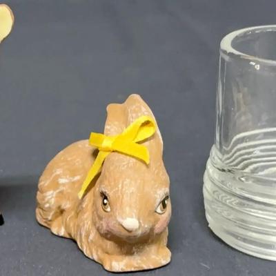 Miniature Porcelain Deer Figurine, Miniature Bunny Figuring, Miniature Mug