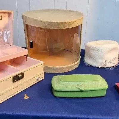 Vintage Union Made Women's Bucket Hat With Netting & Bow, Papakha Men's Hat, & More