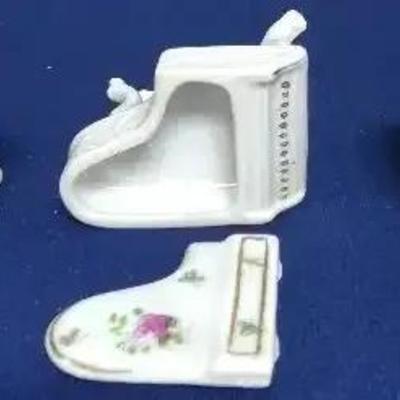 Miniature Porcelain Piano And Two Porcelain Benches