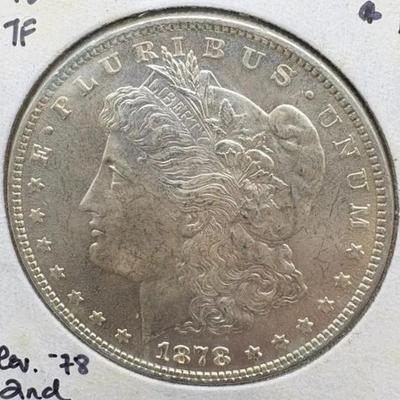 1878 Morgan Silver Dollar 7 TF, Rev 78