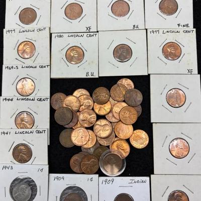 Collection Of Pre 1982 Pennies 