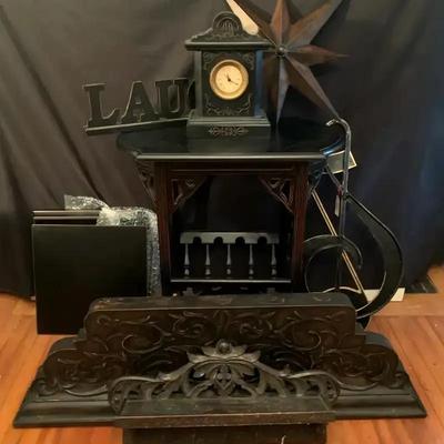 Mahogany Tea Table, Decorative Clock, Metal Star & Accent Décor Collection