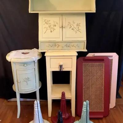 Painted Wood Wall Shelves, Side Tables & Desk Hutch Collection