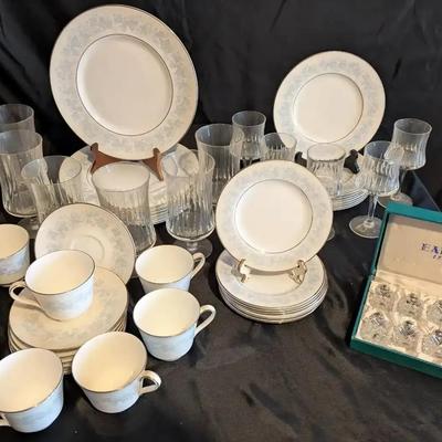 Royal Doulton Fine Bone China “Meadow Mist” Dinnerware, Glassware & Accessories