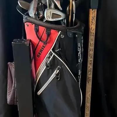 PING 4 Series Golf Bag with Assorted Clubs, Mizerak Pool Cue & Seneca Python Hockey Stick