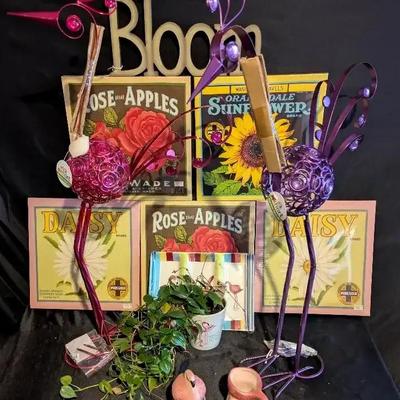 Exhart Metal Flamingos & Floral Wall Art Collection