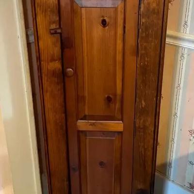 Tall Wooden Cabinet with Paneled Door
