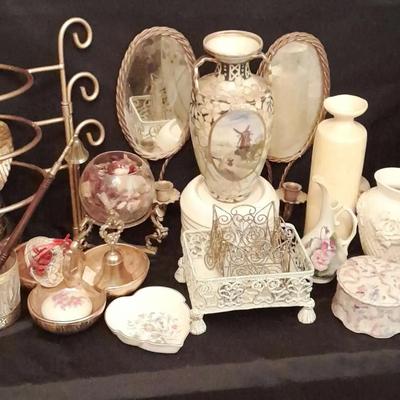 Gold Tone and Floral Decorative Accents Featuring Aynsley & Nippon