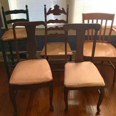 Collection of Vintage Wooden Chairs