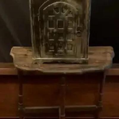 Antique Hardwood Sideboard, Rustic Side Table & Wall Cabinet Collection