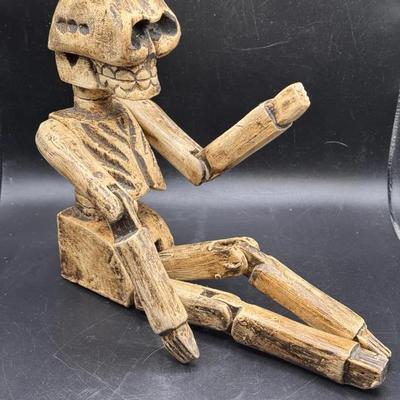 Hand Carved Skeleton Puppet 