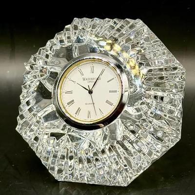 Signed Waterford Ireland Diamond Desk Clock