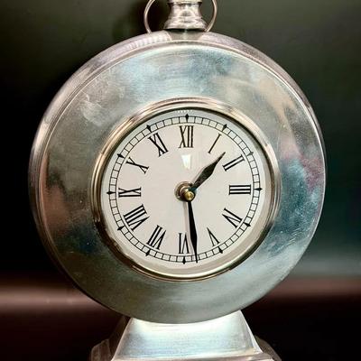 Round Silver Tone Clock