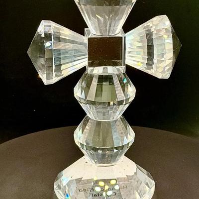 Faceted Cross Figurine Handcrafted Crystal