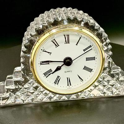 Crystal Mantle Clock With Sticker 