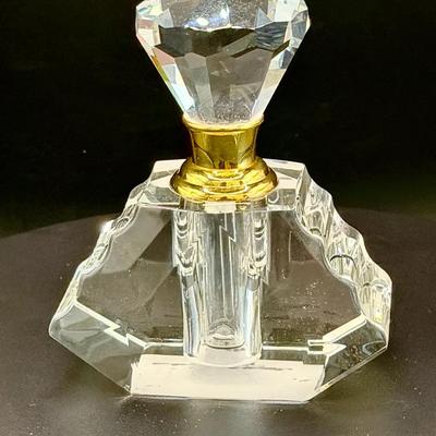 (2) Crystal Glass Perfume Bottles 