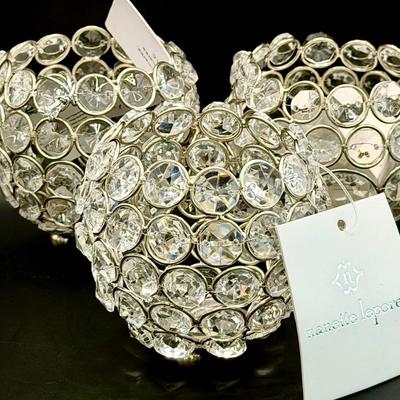 (3) Nanette Lepore Beaded Candle Holders