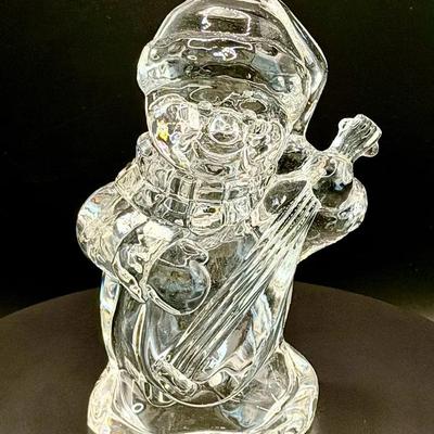 (2) Mikasa Frosty's Choir crystal snowman figurines