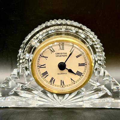 vintage Crystal Legends by Godinger 24% lead crystal quartz mantel clock