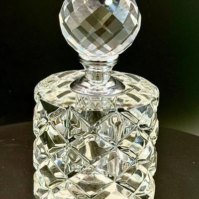 (2) Crystal Cylindrical Perfume Bottles 
