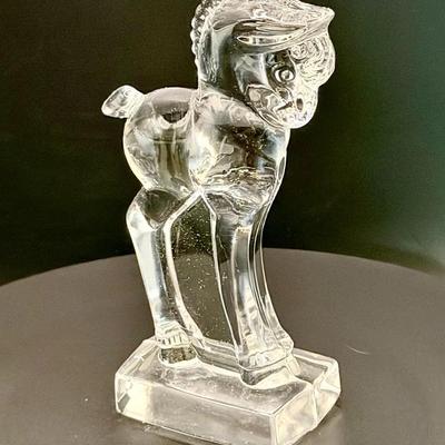 Heisey clear glass standing colt figurine