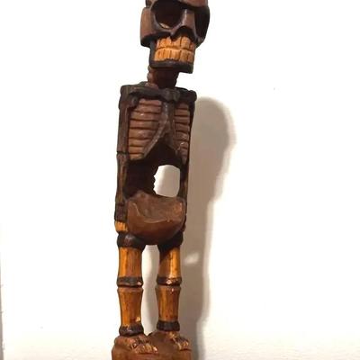 15” Hand Carved Skeleton 