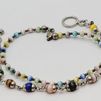 Pastel Rainbow Sterling Bracelets 2pc 